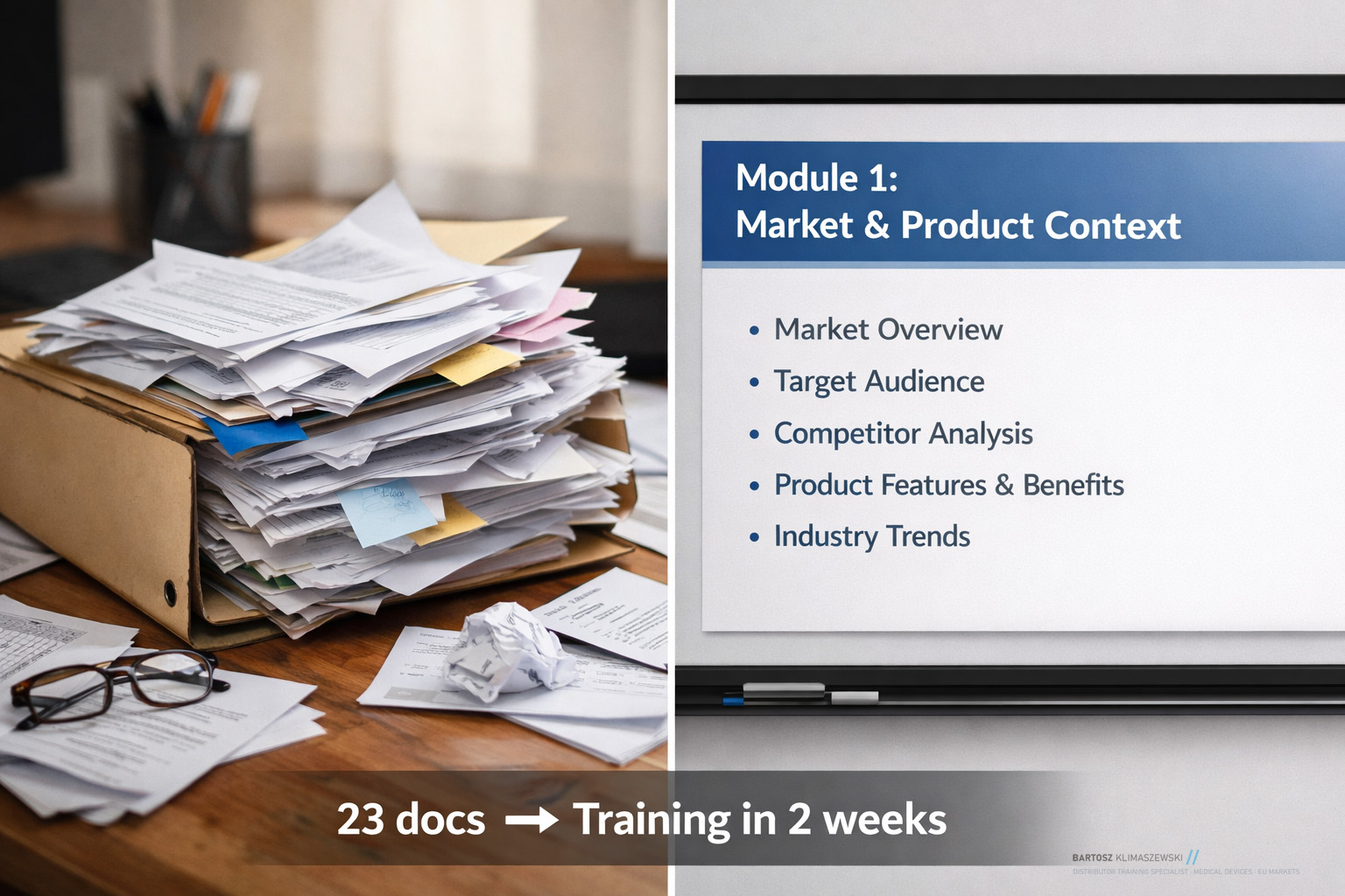 Training content mapping process - from raw documents to organised learning architecture